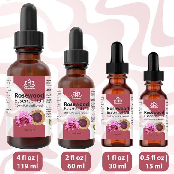 Rosewood Essential Oil in Amber Bottle - Picture 3 of 10